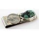 Vintage Style OLD Buffalo Coin Certified Authentic Navajo .925 Sterling Silver and Nickel Natural Turquoise Native American Money Clip 11248