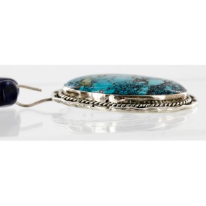 Handmade Certified Authentic Navajo 12kt Gold Filled .925 Sterling Silver Natural LAPIS and Turquoise Native American Necklace 14980 Handmade Certified Authentic Navajo 12kt Gold Filled .925 Sterling Silver Natural LAPIS and Turquoise Native American Necklace 14980