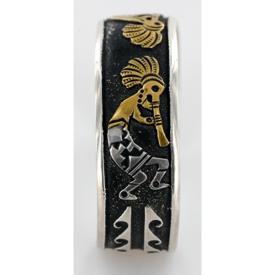 Handmade Certified Authentic Kokopelli Navajo .925 Sterling Silver and 12kt Gold Filled Set Native American Necklace and Bracelet 15870-12591 Sets 390964750520 15870-12591 (by LomaSiiva)