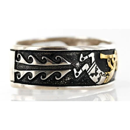Handmade Certified Authentic Kokopelli Navajo .925 Sterling Silver and 12kt Gold Filled Set Native American Necklace and Bracelet 15870-12591 Handmade Certified Authentic Kokopelli Navajo .925 Sterling Silver and 12kt Gold Filled Set Native American Necklace and Bracelet 15870-12591