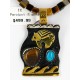 12kt Gold Filled And .925 Sterling Silver Handmade Bear Wave Certified Authentic Navajo Natural Turquoise and Tigers Eye Native American Necklace 24146