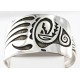 Collectable Large Handmade Certified Authentic Hopi Bear Paw Signed .925 Sterling Silver Native American Cuff Bracelet 12457-0