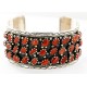 Certified Authentic Navajo .925 Sterling Silver Natural Coral Native American Bracelet 12295