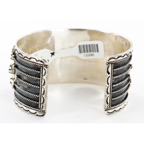 Certified Authentic Navajo .925 Sterling Silver Natural Coral Native American Bracelet 12295 Certified Authentic Navajo .925 Sterling Silver Natural Coral Native American Bracelet 12295