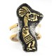 .925 Sterling Silver And 12kt Gold Filled Handmade Certified Authentic Navajo KOKOPELLI Native American Ring  12657-5
