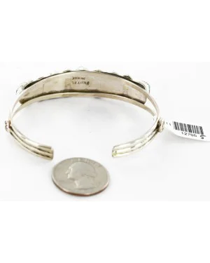 Handmade Certified Authentic Navajo .925 Sterling Silver Natural Turquoise Native American Bracelet 12755-5 Handmade Certified Authentic Navajo .925 Sterling Silver Natural Turquoise Native American Bracelet 12755-5