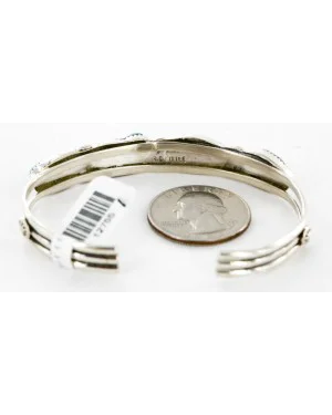 Handmade Certified Authentic Navajo .925 Sterling Silver Natural Turquoise Native American Bracelet 12755-1 Handmade Certified Authentic Navajo .925 Sterling Silver Natural Turquoise Native American Bracelet 12755-1