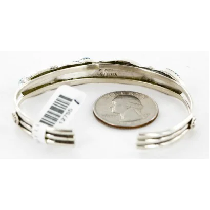 Handmade Certified Authentic Navajo .925 Sterling Silver Natural Turquoise Native American Bracelet 12755-1 Handmade Certified Authentic Navajo .925 Sterling Silver Natural Turquoise Native American Bracelet 12755-1