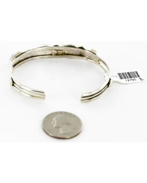 Handmade Certified Authentic Navajo .925 Sterling Silver Natural Turquoise Native American Bracelet 12755-2 Handmade Certified Authentic Navajo .925 Sterling Silver Natural Turquoise Native American Bracelet 12755-2