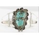 Handmade Certified Authentic Navajo .925 Sterling Silver Natural Turquoise Native American Bracelet 12756-2