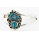 Handmade Certified Authentic Navajo .925 Sterling Silver Natural Turquoise Native American Bracelet 12756-5