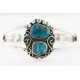 Handmade Certified Authentic Navajo .925 Sterling Silver Natural Turquoise Native American Bracelet 12756-5