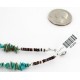 Certified Authentic Navajo .925 Sterling Silver Natural Turquoise and Smoky Quartz Native American Necklace 25250