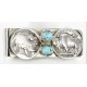 Vintage Style OLD Buffalo Coin Certified Authentic Navajo .925 Sterling Silver and Nickel Natural Turquoise Native American Money Clip 11244-2