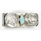 2 Vintage Style OLD Buffalo Coin Certified Authentic Navajo .925 Sterling Silver and Nickel Natural Turquoise Native American Money Clip 11244-5