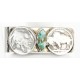 2 Vintage Style OLD Buffalo Coin Certified Authentic Navajo .925 Sterling Silver and Nickel Natural Turquoise Native American Money Clip 11244-3 All Products 371190401247 11244-3 (by LomaSiiva)