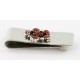 Handmade Certified Authentic Navajo .925 Sterling Silver Natural Coral Nuggets Native American Money Clip 1128