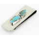 Handmade Certified Authentic Navajo .925 Sterling Silver Natural Turquoise Native American Money Clip 11244-6 All Products 390976066657 11244-6 (by LomaSiiva)