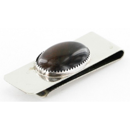 Handmade Certified Authentic Navajo .925 Sterling Silver Natural Tigers Eye Native American Money Clip 1227 Handmade Certified Authentic Navajo .925 Sterling Silver Natural Tigers Eye Native American Money Clip 1227