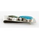 Handmade Certified Authentic Navajo .925 Sterling Silver and Nickel Turquoise Native American Money Clip 11244-9
