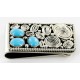 Handmade Certified Authentic Nickel Natural Turquoise Native American Money Clip 11237