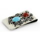Handmade Flower Certified Authentic Signed Navajo Nickel Natural Turquoise and Jasper Native American Money Clip 11228