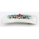 Certified Authentic Navajo .925 Sterling Silver Natural Turquoise and Coral Native American Buckle 1195