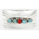 Certified Authentic Navajo .925 Sterling Silver Natural Turquoise and Coral Native American Buckle 1195 Certified Authentic Navajo .925 Sterling Silver Natural Turquoise and Coral Native American Buckle 1195