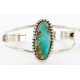 Handmade Certified Authentic Navajo .925 Sterling Silver Natural Turquoise Native American Bracelet 12757-2