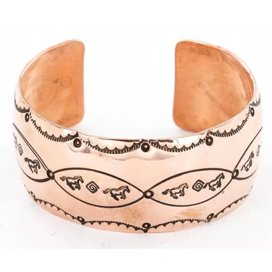 Handmade Horse Certified Authentic Navajo Pure Copper Native American Bracelet 12771 Handmade Horse Certified Authentic Navajo Pure Copper Native American Bracelet 12771