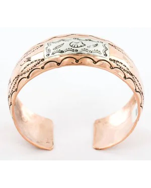Handmade Bear Feather Certified Authentic Roanhorse Navajo Pure .925 Sterling Silver and Copper Native American Bracelet 12761 Handmade Bear Feather Certified Authentic Roanhorse Navajo Pure .925 Sterling Silver and Copper Native American Bracelet 12761