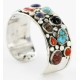 Handmade Certified Authentic Navajo .925 Sterling Silver Natural Multicolor Stones and Turquoise Native American Bracelet 12782 All Products 371202316545 12782 (by LomaSiiva)