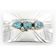 Certified Authentic Navajo .925 Sterling Silver Natural Turquoise Native American Buckle 1194-1