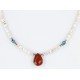 Certified Authentic Navajo .925 Sterling Silver Natural Jasper and White Howlite Native American Necklace 25232-3