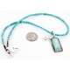 Handmade Certified Authentic Navajo .925 Sterling Silver Natural Turquoise Native American Necklace 15082