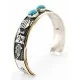 12kt Gold Filled and .925 Sterling Silver Handmade Storyteller Certified Authentic Navajo Turquoise Native American Bracelet 12638 12kt Gold Filled and .925 Sterling Silver Handmade Storyteller Certified Authentic Navajo Turquoise Native American Bracelet 12638