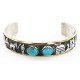 12kt Gold Filled and .925 Sterling Silver Handmade Storyteller Certified Authentic Navajo Turquoise Native American Bracelet 12638