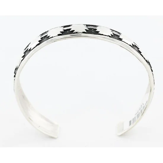.925 Sterling Silver Handmade Certified Authentic Navajo Native American Bracelet 12536