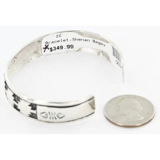 .925 Sterling Silver Handmade Certified Authentic Navajo Native American Bracelet 12536