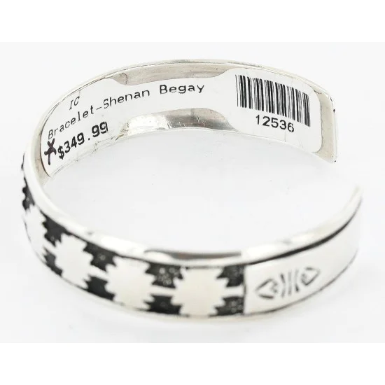 .925 Sterling Silver Handmade Certified Authentic Navajo Native American Bracelet 12536