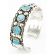 Handmade Certified Authentic Navajo .925 Sterling Silver Natural Turquoise Native American Bracelet 12706-2
