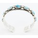 Handmade Certified Authentic Navajo .925 Sterling Silver Natural Turquoise Native American Bracelet 12706-2