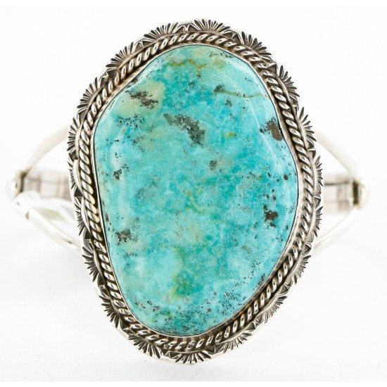 Large Handmade Certified Authentic Navajo .925 Sterling Silver Natural Turquoise Native American Bracelet 12651 All Products 390996211261 12651 (by LomaSiiva)