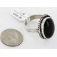 Handmade Certified Authentic Navajo .925 Sterling Silver Natural Black Onyx Native American Ring  12522