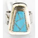 Handmade Certified Authentic Navajo .925 Sterling Silver Signed Inlaid Natural Turquoise Native American Ring  16516