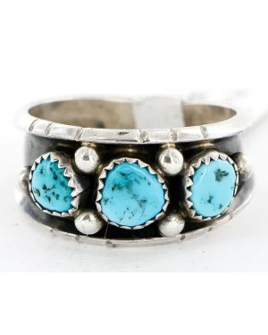 Handmade Certified Authentic Signed Navajo .925 Sterling Silver Natural Turquoise Native American Ring 16835 Handmade Certified Authentic Signed Navajo .925 Sterling Silver Natural Turquoise Native American Ring 16835
