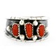 Handmade Certified Authentic Signed Navajo .925 Sterling Silver Coral Native American Ring  16452