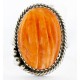 Handmade Certified Authentic Signed Navajo .925 Sterling Silver Spiny Oyster Native American Ring 16585-9 Handmade Certified Authentic Signed Navajo .925 Sterling Silver Spiny Oyster Native American Ring 16585-9
