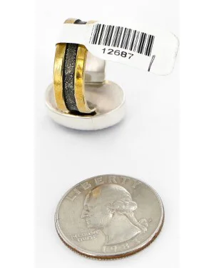 12kt Gold Filled and .925 Sterling Silver Handmade Certified Authentic Navajo Purple Spiny Oyster Native American Ring 12687-1 12kt Gold Filled and .925 Sterling Silver Handmade Certified Authentic Navajo Purple Spiny Oyster Native American Ring 12687-1