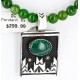 12kt Gold Filled .925 Sterling Silver Handmade Certified Authentic Navajo Arrow Malachite Pendant Native American Necklace 24129